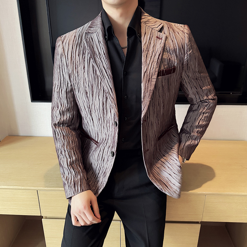 Men'S Grooming Trends - Korean Trend 3D Pleated Suit Jacket