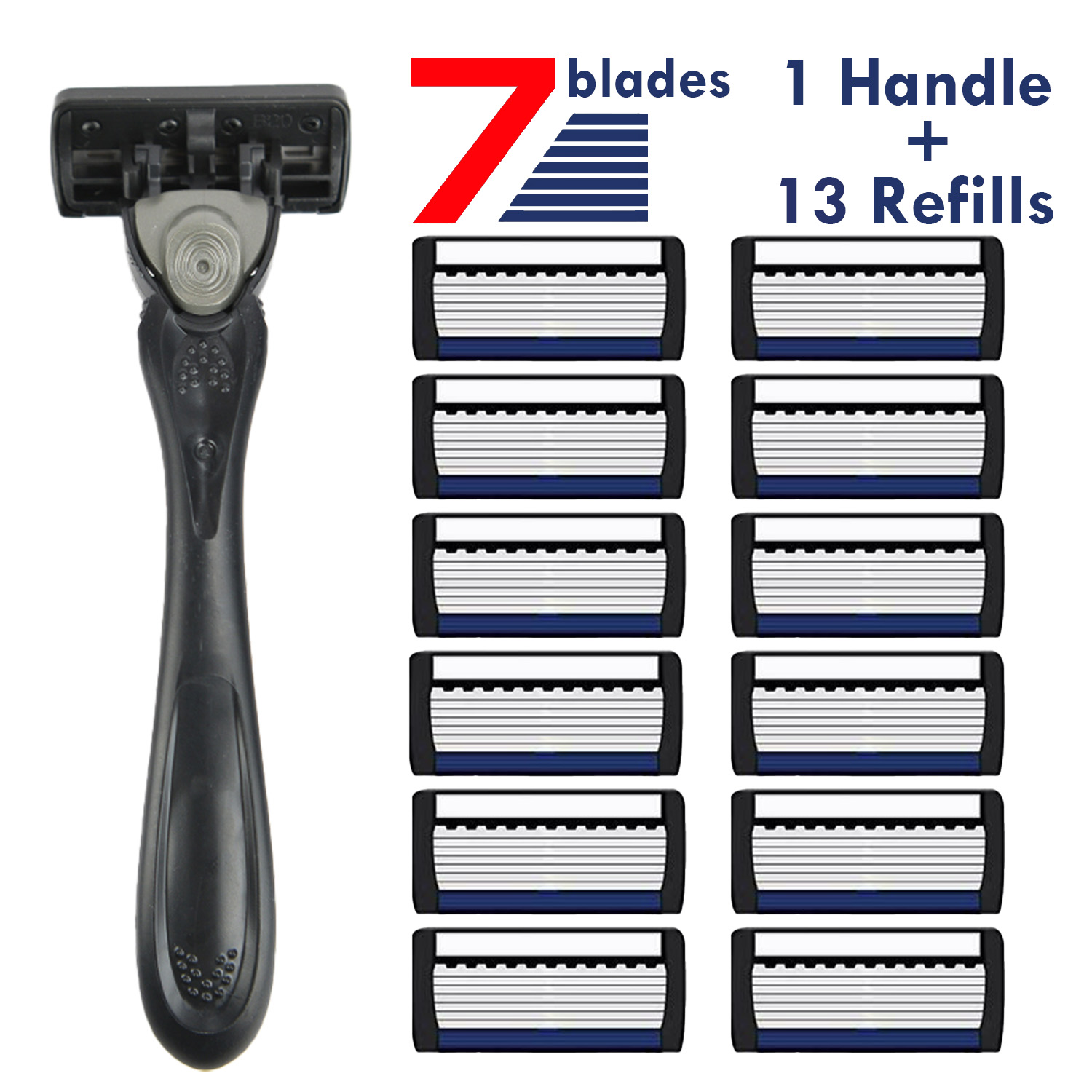 Men'S Grooming Razor - 7-Layer Razor Head Manual Shaver, Blade