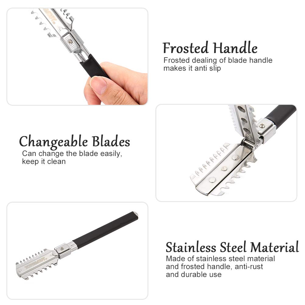 Double-Edge Shaving Haircut Ra - Men'S Grooming Scissors 评论和价格
