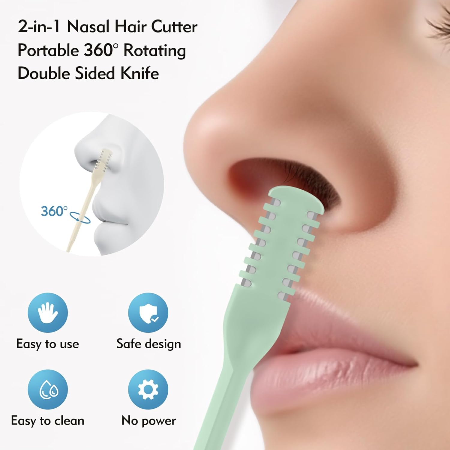 5/20/50Pcs 2-in-1 Nasal Cutter - Men'S Grooming Scissors 评论和价格