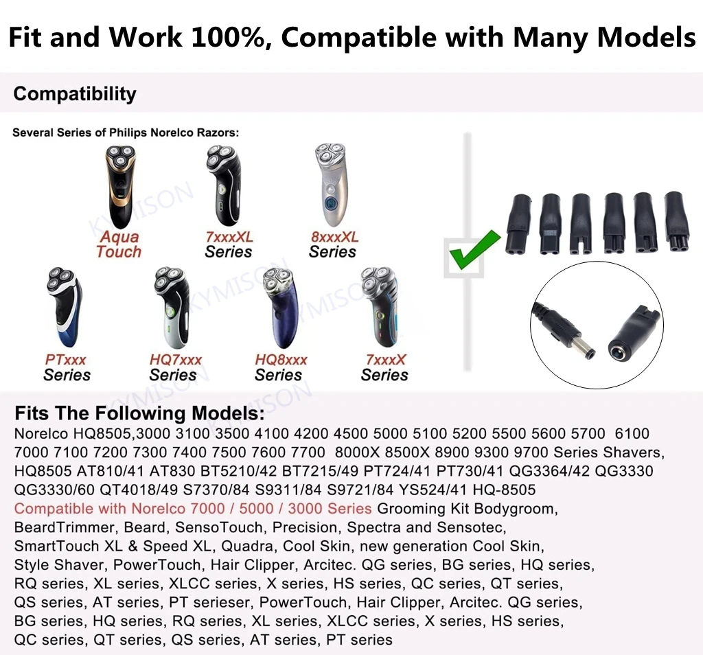 8PCS Replacement Power Cord 5V - Men'S Grooming Scissors 评论和价格