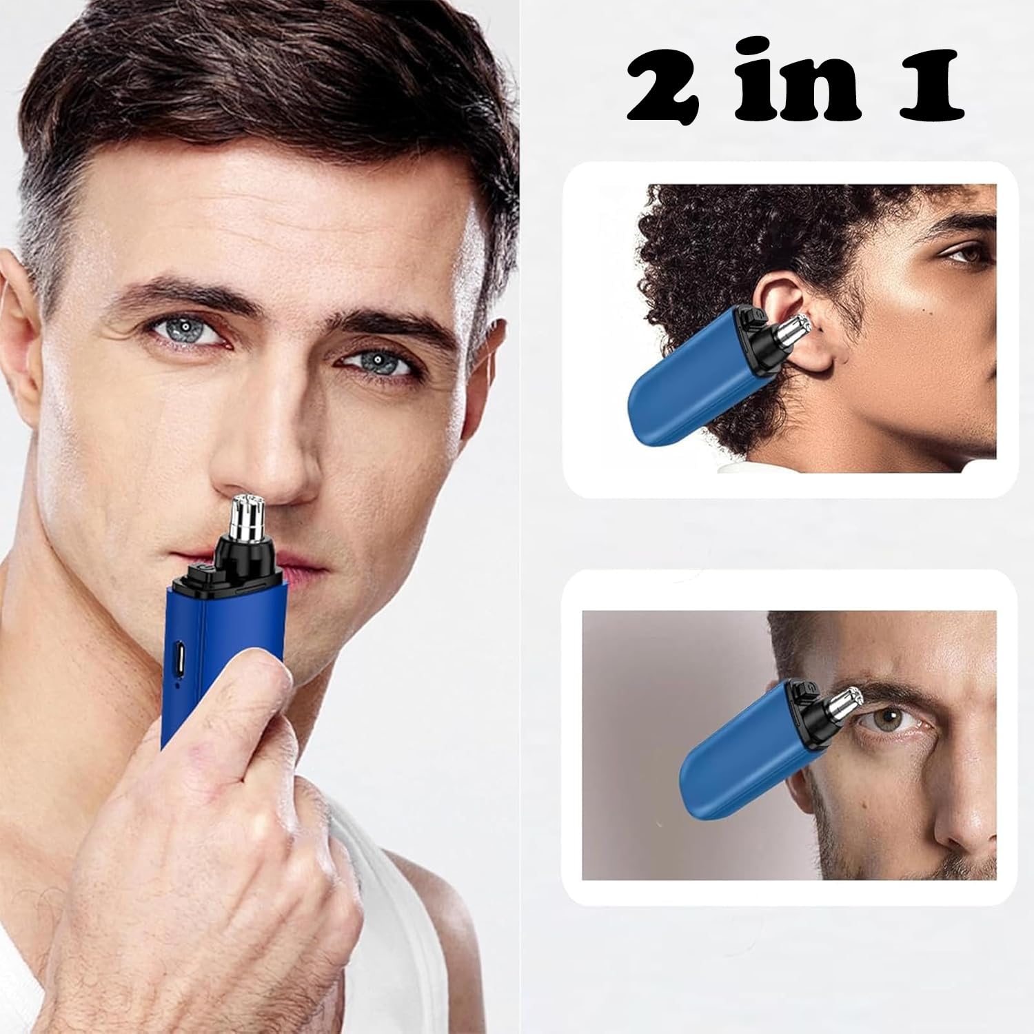 Nose Ear Hair Trimmer USB Rech - Men'S Grooming Scissors 评论和价格