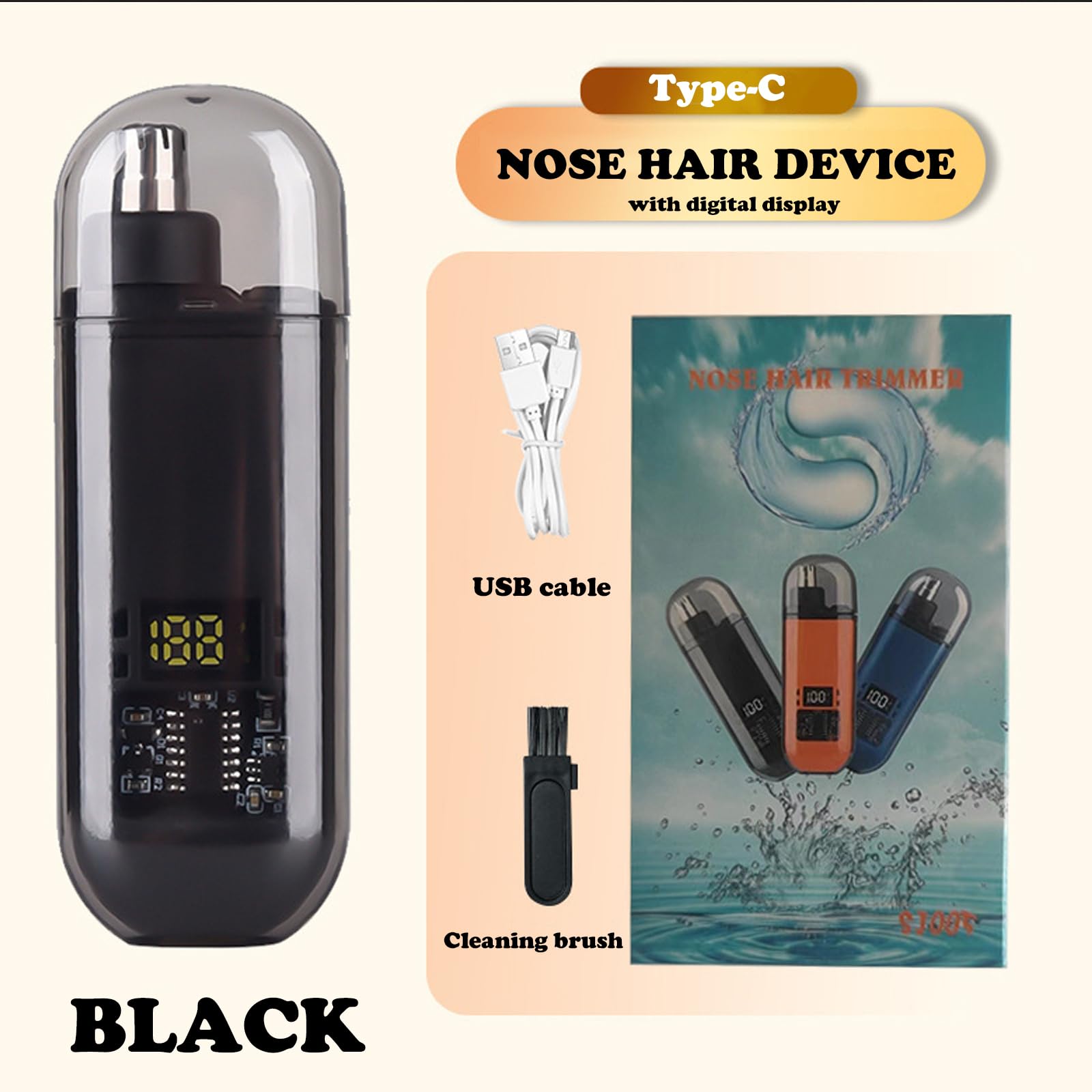 Nose Ear Hair Trimmer USB Rech - Men'S Grooming Scissors 评论和价格