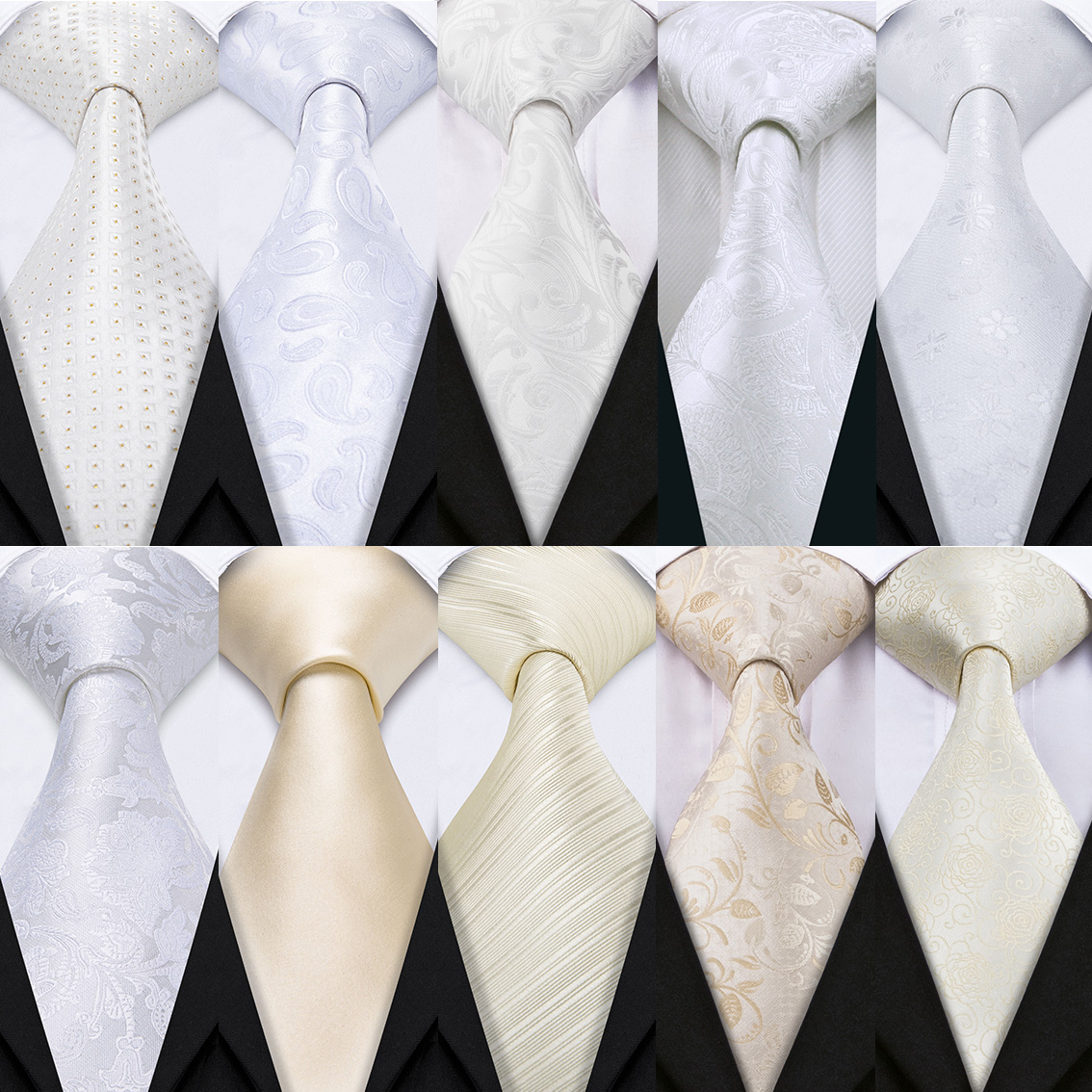 Fashion White Mens Wedding Tie - Men'S Grooming Gift Set 评论和价格