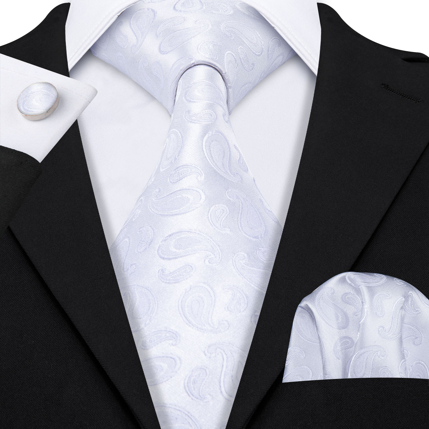 Fashion White Mens Wedding Tie - Men'S Grooming Gift Set 评论和价格