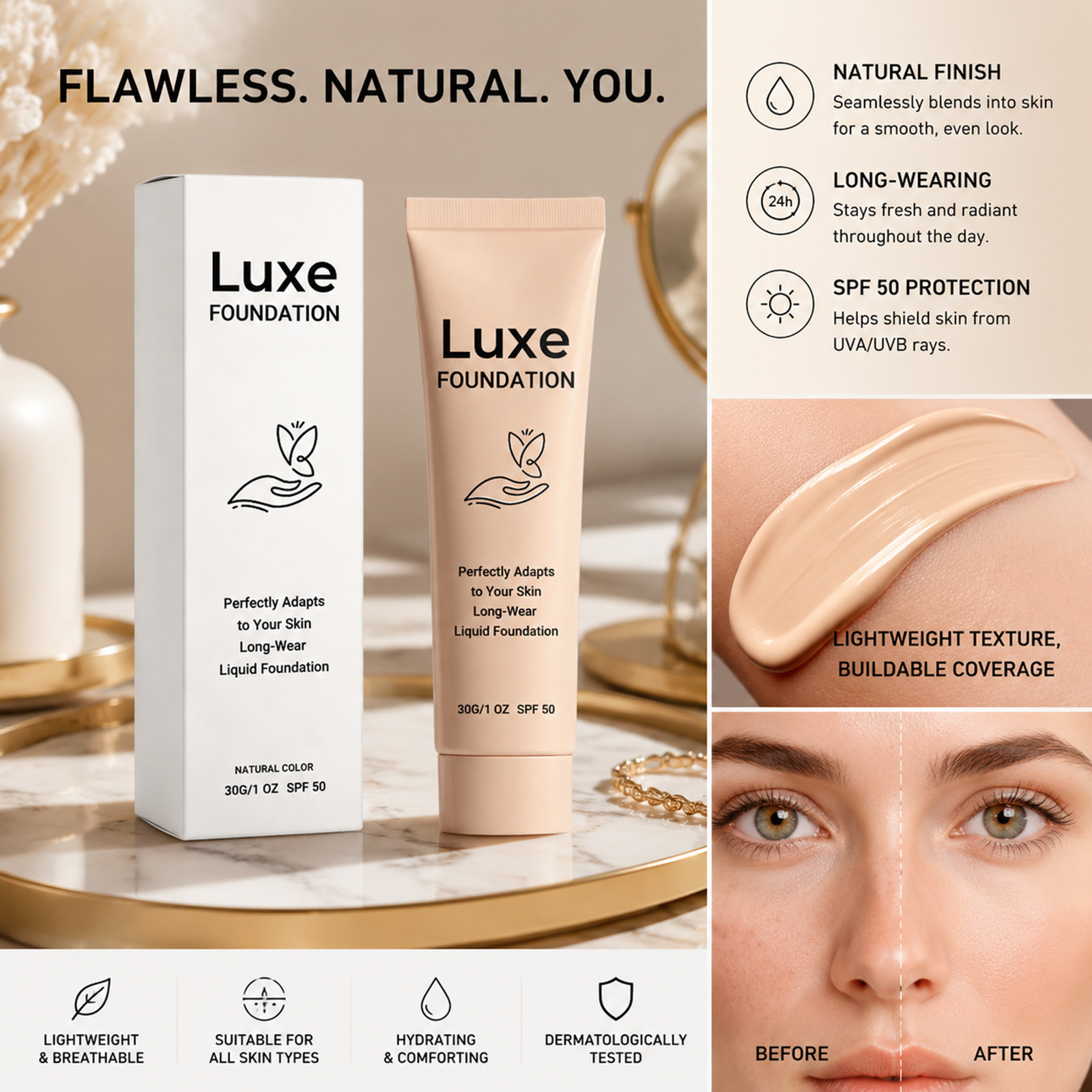 SPF 50+ Color Changing Foundat - Face Moisturizer Spf 评论和价格