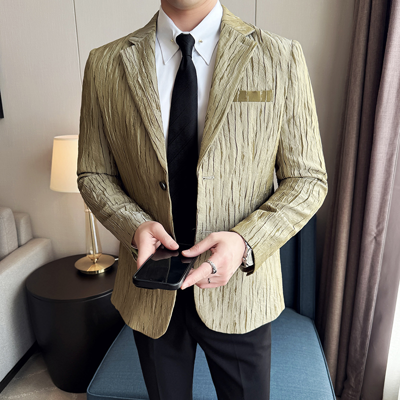 Korean Trend 3D Pleated Suit J - Men'S Grooming Trends 评论和价格