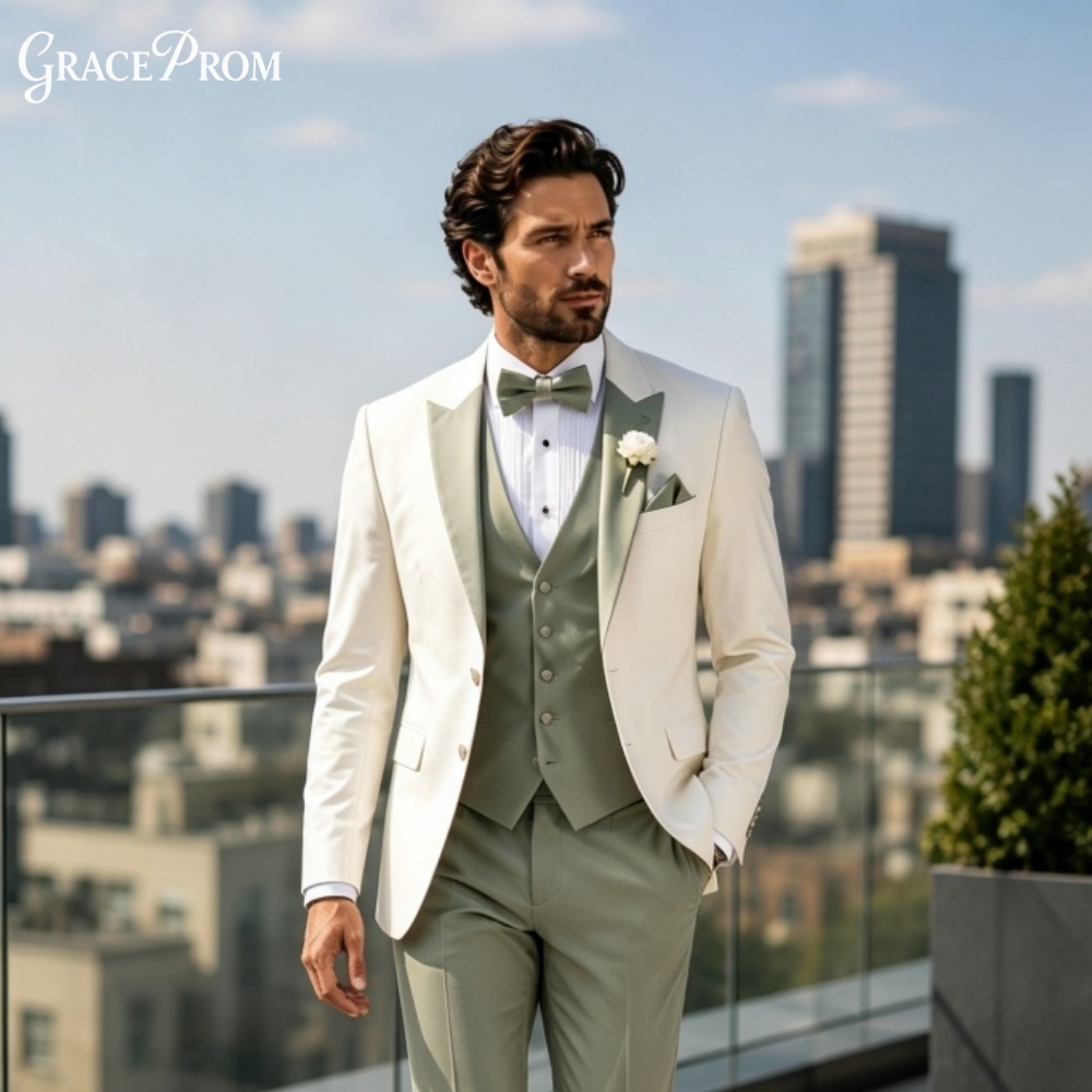 Elegant Notched Lapel Men Suit - Men'S Grooming Trends 评论和价格