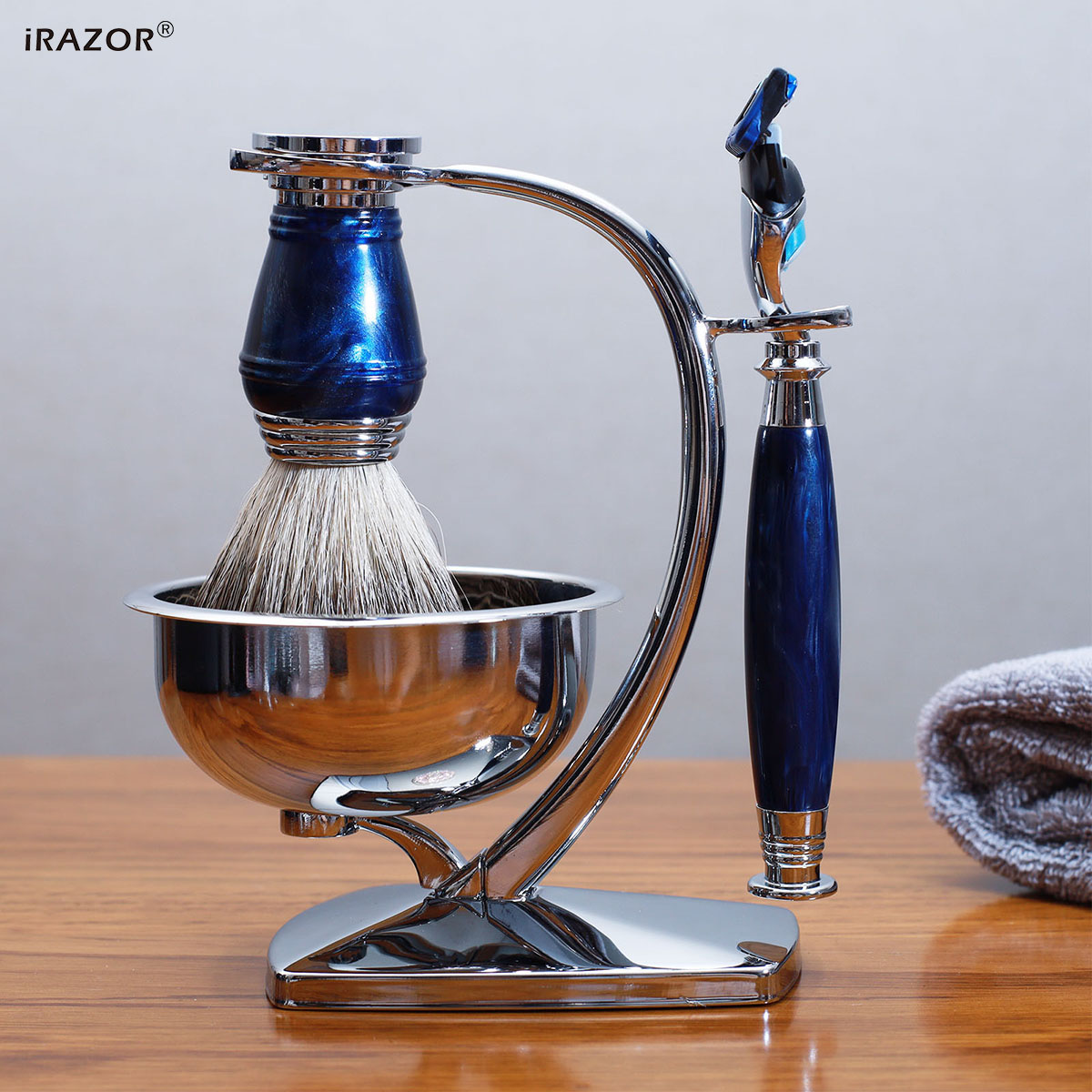 iRAZOR Royal Blue Luxury Men's - Men'S Grooming Gift Set 评论和价格