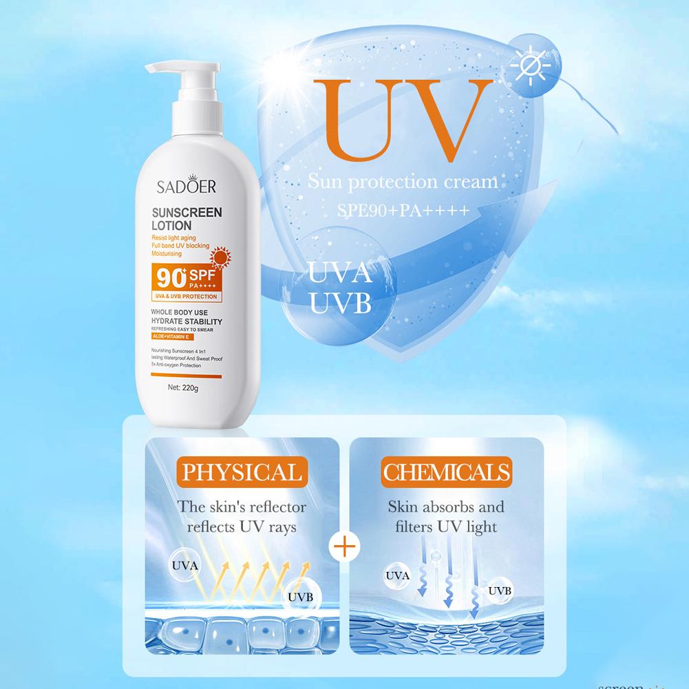 220g Sunscreen Cream SPF 90+ U - Face Moisturizer Spf 评论和价格