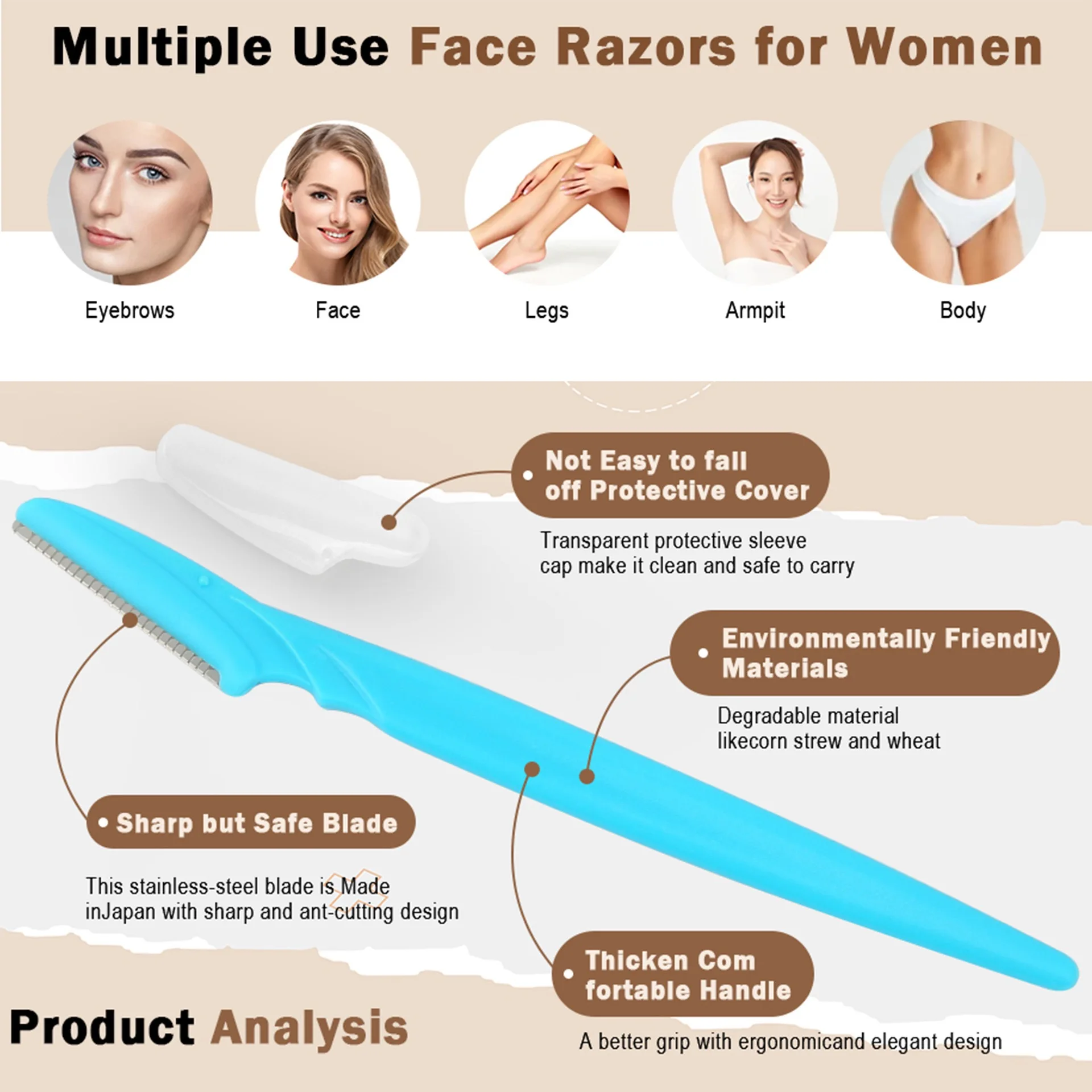 5/10/30/40pcsbrow Razor and Fa - Men'S Grooming Scissors 评论和价格